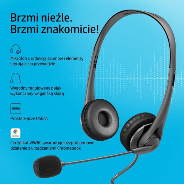 HP Stereo USB Headset G2 Trådbundet huvudband Kontor/Callcenter Svart