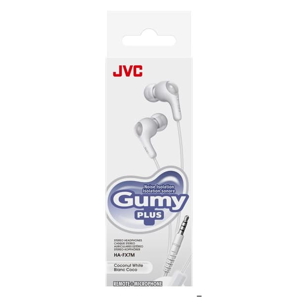 GUMY PLUS: In-ear hörlurar med mikrofon och fjärrkontroll - kompatibla med iOS och Android, neodymmagnet 11 mm - Vit