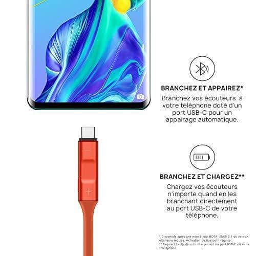 Trådlösa In-ear-hörlurar Bluetooth 5.0 HUAWEI FreeLace - Orange - 18h batteritid - Vattentåliga