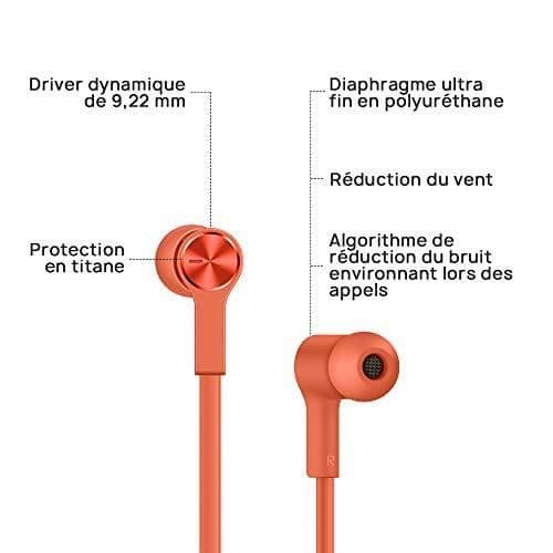 Trådlösa In-ear-hörlurar Bluetooth 5.0 HUAWEI FreeLace - Orange - 18h batteritid - Vattentåliga