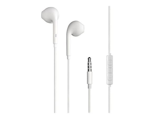 Jack 3.5mm hörlurar - Bigben - Vit - 70% Återvunnen plast - Trådad - Öronproppar