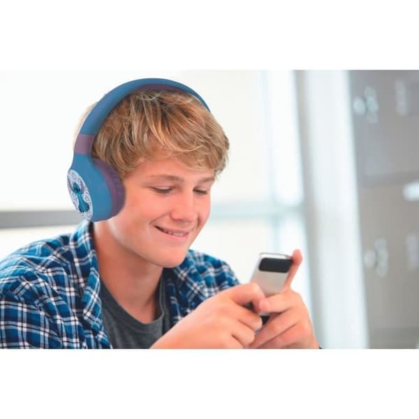 LEXIBOOK - 2 i 1 Disney Stitch hörlurar - Trådlös Bluetooth 5.0 eller Audi kabel - Långvarigt uppladdningsbart batteri - Blå