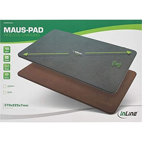 InLine Mouse Pad - Trådlös laddning - 370x225x7mm - brun (55946)