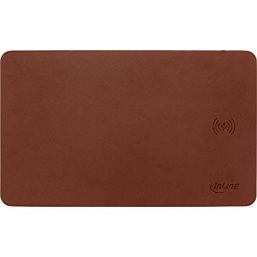 InLine Mouse Pad - Trådlös laddning - 370x225x7mm - brun (55946)