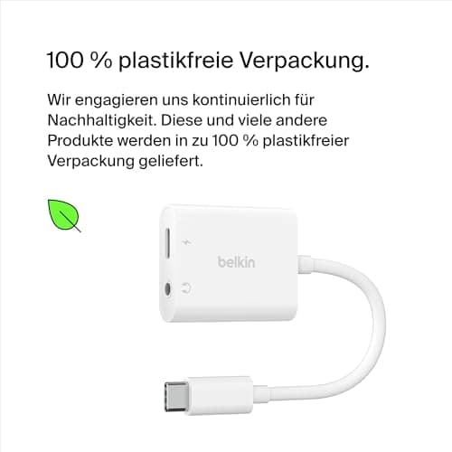 Belkin RockStar - USB-C til hovedtelefonstik / opladningsadapter - 24 ben USB-C han til mini stik, 24 ben USB-C hun - USB strømforsyning (60W) (NPA004