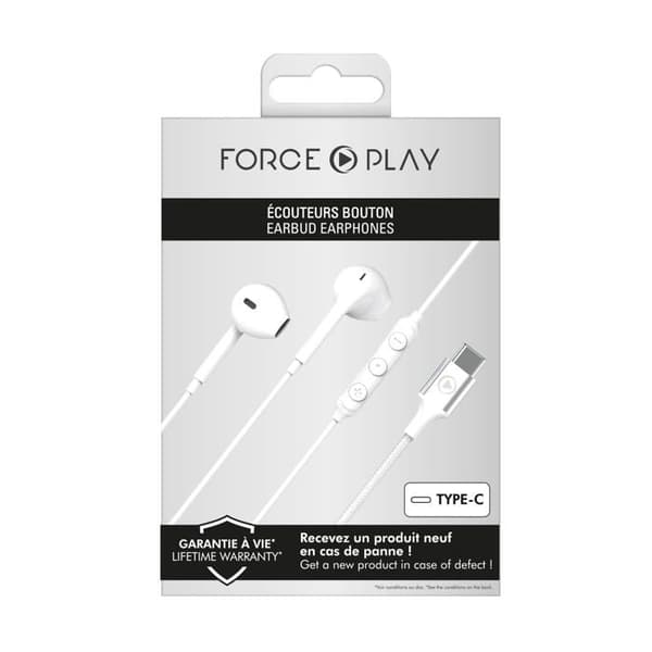 Trådbundna hörlurar - BIGBEN CONNECTED - Force Play KP - USB C - In-ear - Vit