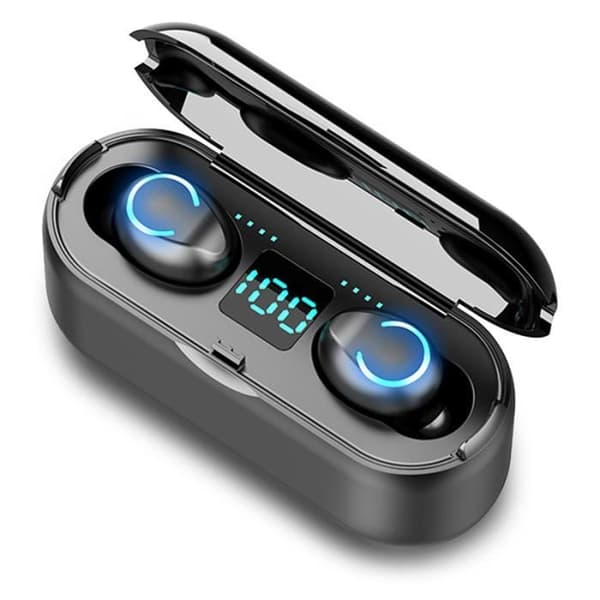 Trådlösa hörlurar TWS Bluetooth 5.0 3500mAH, NYA F9-8 TWS Bluetooth Headset Binaural Engelsk anpassad Power Display Vit