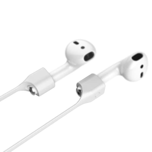 Magnetisk silikon-hörlurshållare mot tappade för Apple AirPods, längd: ca 60 cm vit Övrigt