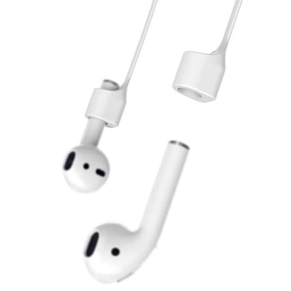 Magnetisk silikon-hörlurshållare mot tappade för Apple AirPods, längd: ca 60 cm vit Övrigt