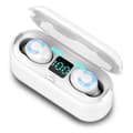 Miniatyrbild 1 av 4: F9-8 TWS Mini Bluetooth 5.0 hörlurar Trådlösa stereohörlurar Headset med 3500mAh laddningsfack Vit