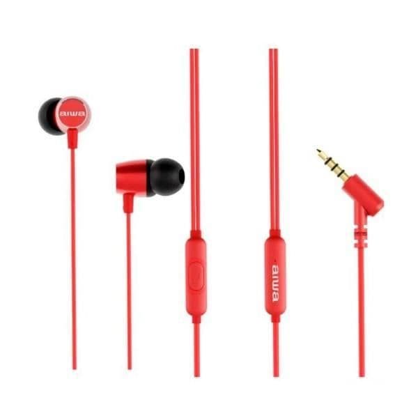 In-ear hörlurar - AIWA - ESTM-30RD - Röd - Inbyggd mikrofon - 3,5 mm jack