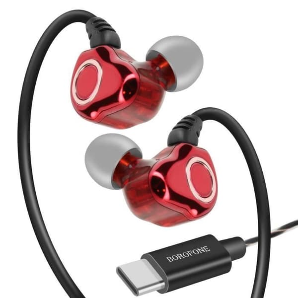 Sporthörlurar - BOROFONE - USB-C - Extra Bass - Svettsäker - In-ear