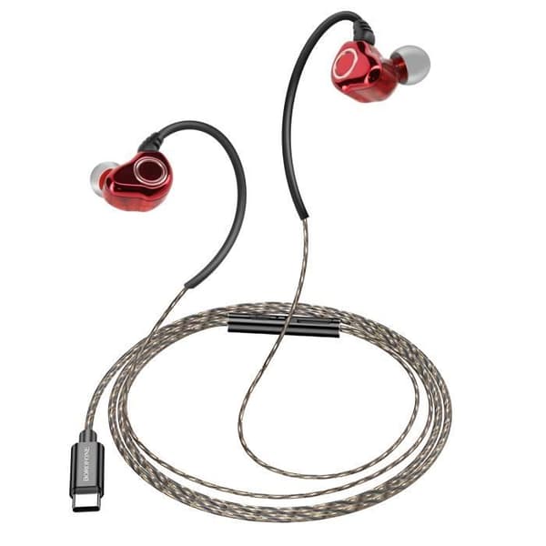 Sporthörlurar - BOROFONE - USB-C - Extra Bass - Svettsäker - In-ear