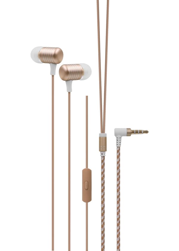 Bioxar - L100 - Guldfärgade stereo in-ear-hörlurar för mobiltelefoner