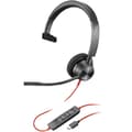 Miniatyrbild 1 av 3: HP Poly Blackwire 3310 Monaural Microsoft Teams certifierad USB-C-headset +USB-C/A-adapter