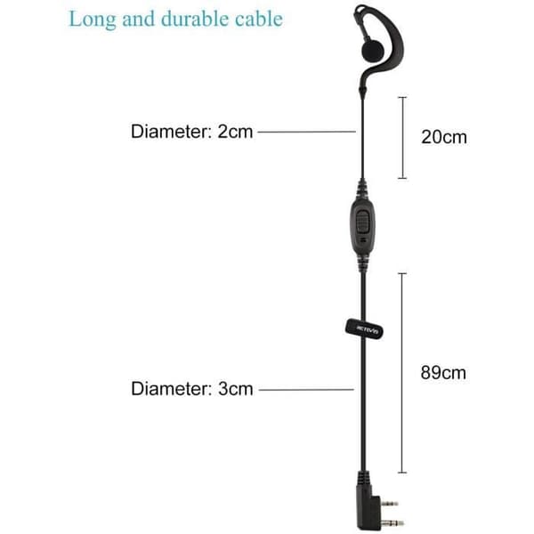 Retevis RE3120 Walkie Talkie hörsnäcka, kompatibel med RT24 RT27 RT22 RT622 RT28 RT617 RT618 RT619 BaoFeng BF-888S Ken Walkie Talkie