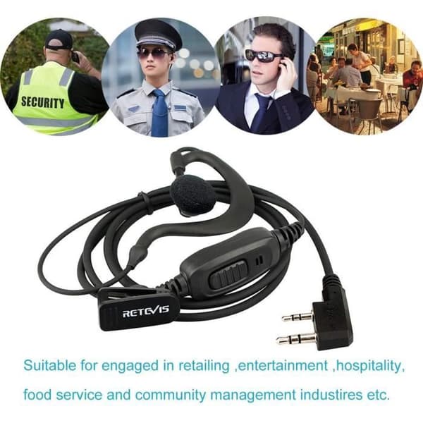 Retevis RE3120 Walkie Talkie hörsnäcka, kompatibel med RT24 RT27 RT22 RT622 RT28 RT617 RT618 RT619 BaoFeng BF-888S Ken Walkie Talkie