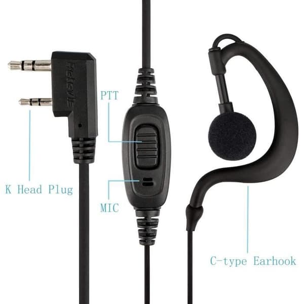 Retevis RE3120 Walkie Talkie hörsnäcka, kompatibel med RT24 RT27 RT22 RT622 RT28 RT617 RT618 RT619 BaoFeng BF-888S Ken Walkie Talkie