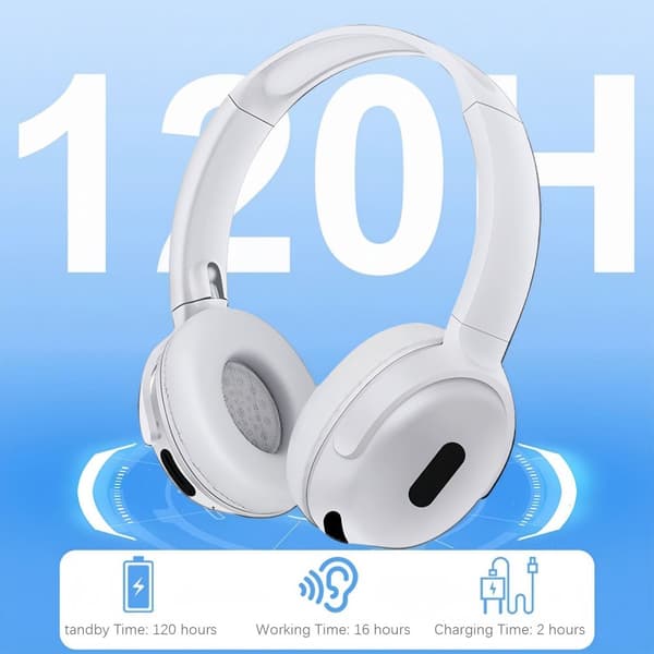INF Trådløse stereohodetelefoner med Bluetooth 5.3 og langvarig batteri