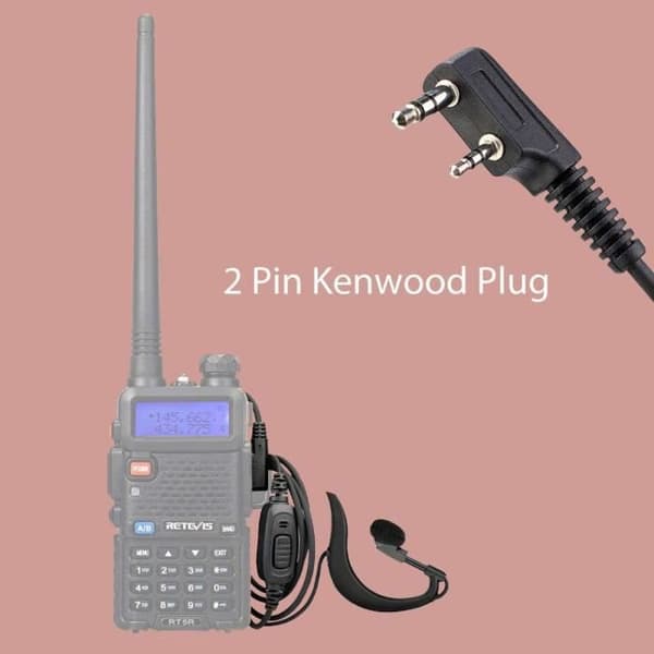 Retevis Walkie Talkie hörsnäcka, säkerhetsheadset, G-formad hörsnäcka, kompatibel med Retevis RT24 RT27 RT28 RT619 (2 st)