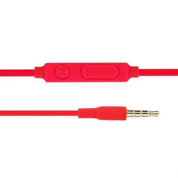Röda Högkvalitativa In-ear Lurar i Silikon Ultra Komfort med Volymkontroll och Mikrofon för Samsung