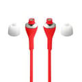 Miniatyrbild 3 av 3: Röda högkvalitativa in-ear hörlurar i silikon, ultra-komfort, volymkontroll och mikrofon för TEENO FR-J-16