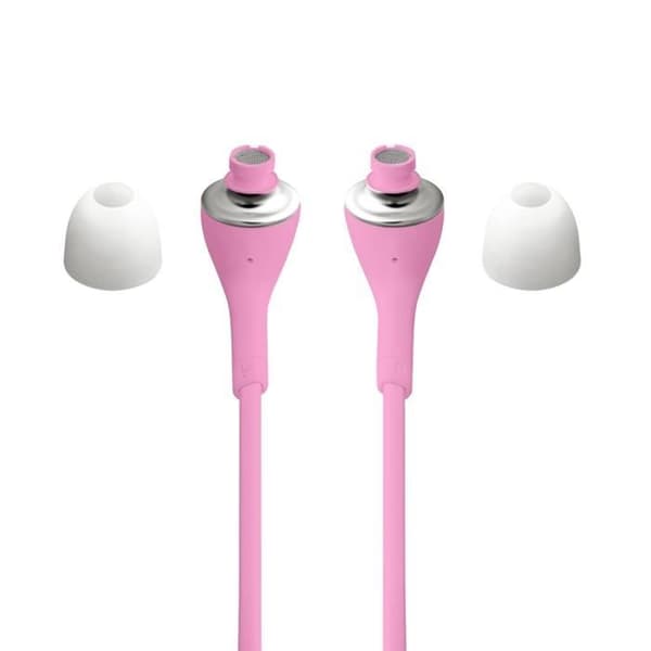 Hörlurar Rosa Högkvalitativt ljud in-ear i silikon med volymkontroll och mikrofon för Xiaomi Redmi K30 5G Racing