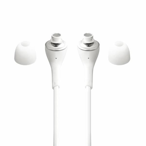 Vit känsla hörlurar i hög kvalitet, in-ear silikon, ultra komfort, volymkontroll och mikrofon för Blackview A70