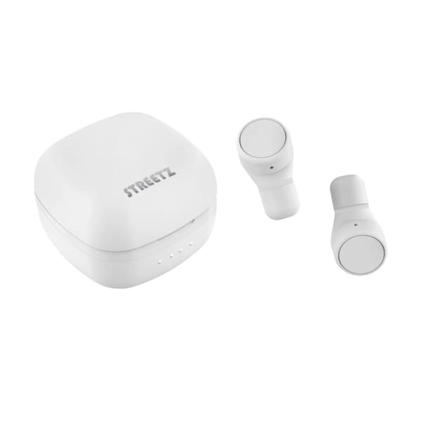 Streetz True Wireless Headset med opladningsetui - hvid