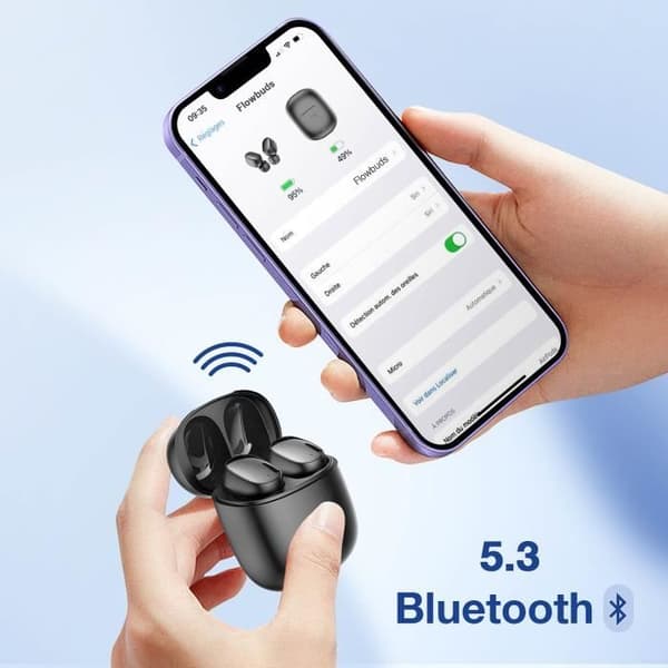 In-ear hörlurar - 3MK - FlowBuds - Bluetooth 5.3 - 26h batteritid - Svettbeständig