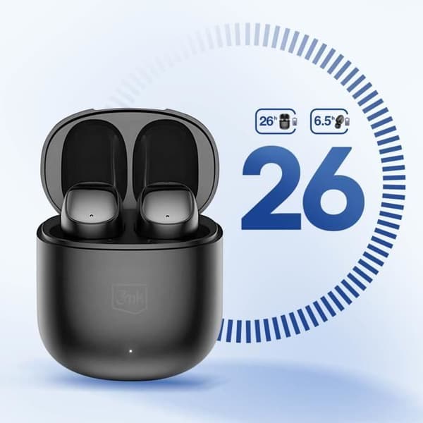 In-ear hörlurar - 3MK - FlowBuds - Bluetooth 5.3 - 26h batteritid - Svettbeständig