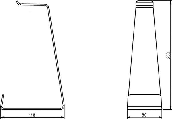 Multibrackets - designstativ i aluminium för hörlurar - hörlurshållare svart