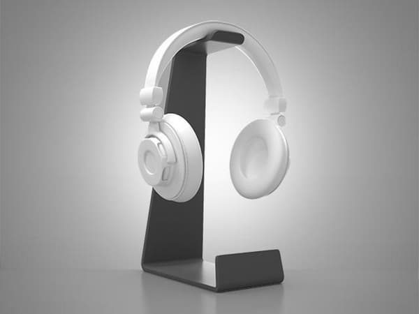 Multibrackets - designstativ i aluminium för hörlurar - hörlurshållare svart