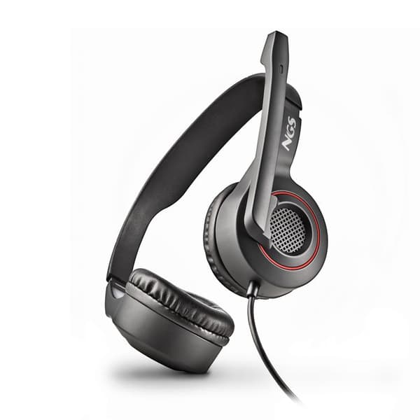 NGS MSX 10 PRO Headset - Lätt On-Ear med 3,5 mm uttag för dator och dubbeljackadapter för PC