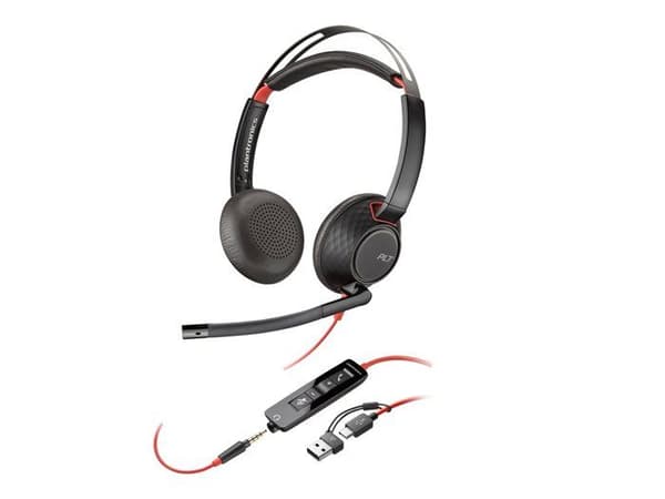 Headsetmikrofon - trådbunden - 3,5 mm-uttag, USB-C - HP Inc. - Poly Blackwire 5220 - Headsetmikrofon - on-ear - trådbunden - 3,5 mm-uttag, USB