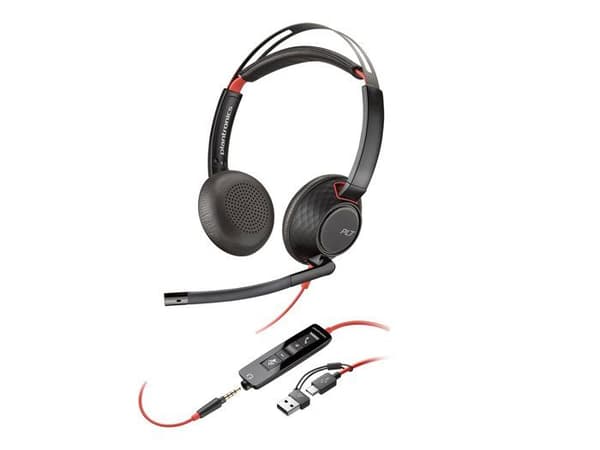 Headsetmikrofon - trådbunden - 3,5 mm-uttag, USB-C - HP Inc. - Poly Blackwire 5220 - Headsetmikrofon - on-ear - trådbunden - 3,5 mm-uttag, USB