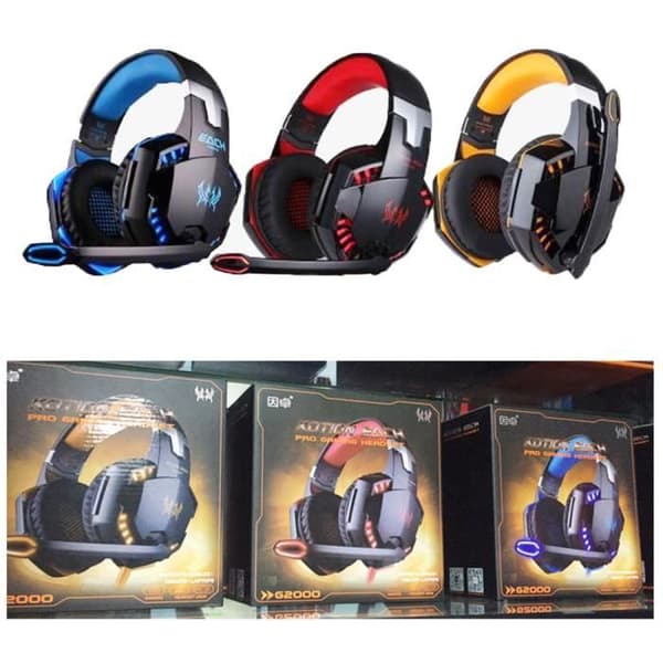 KOTION EACH G2000 Stereo Gaming Headset med mikrofon och lampor för PC-spelare