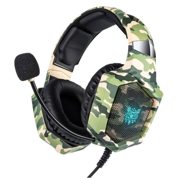 Gamerheadset för Nintendo switch PS4 Xbox one-kamouflage med micro-K8