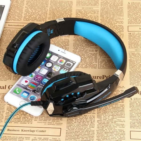 Gaming Headset - G9000 - 7.1 Surround - Inbyggd mikrofon - Blå och svart LED
