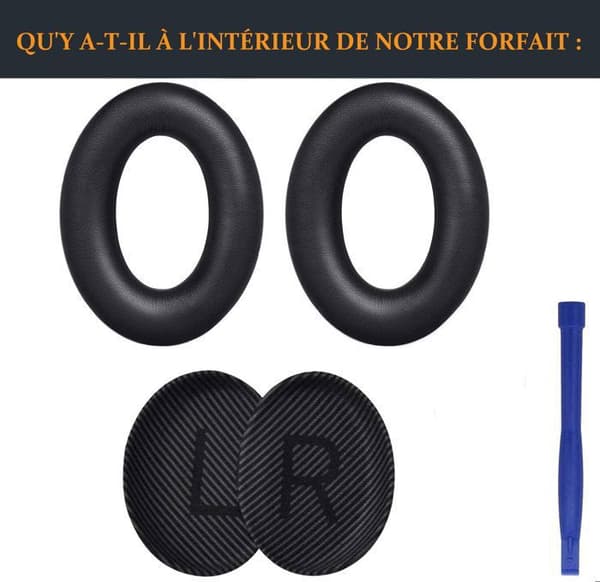 Öronkuddar, ersättningshörlurar kompatibla Bose QuietComfort 35 (QC35) och 35 II (QC35 II) Over-Ear hörlurar-svart