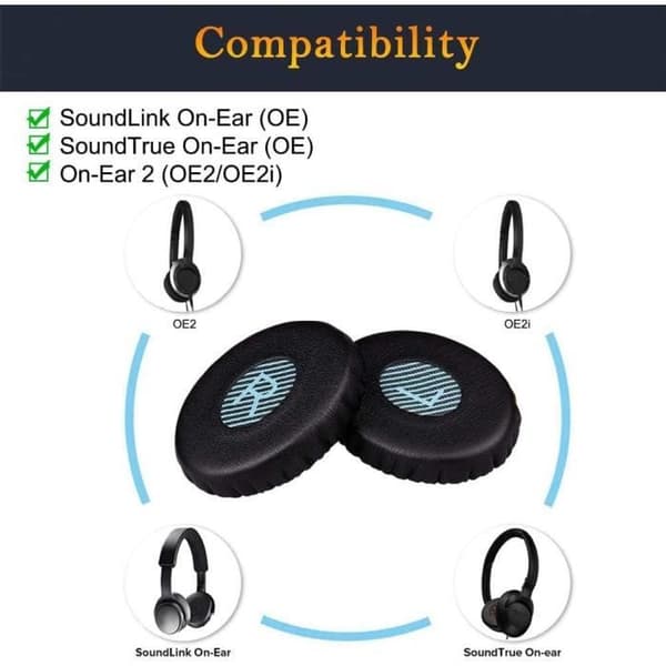Skumkuddar för Bose on-Ear 2 (OE2 & OE2i)/ SoundTrue on-Ear (OE)/ SoundLink on-Ear (OE) hörlurar