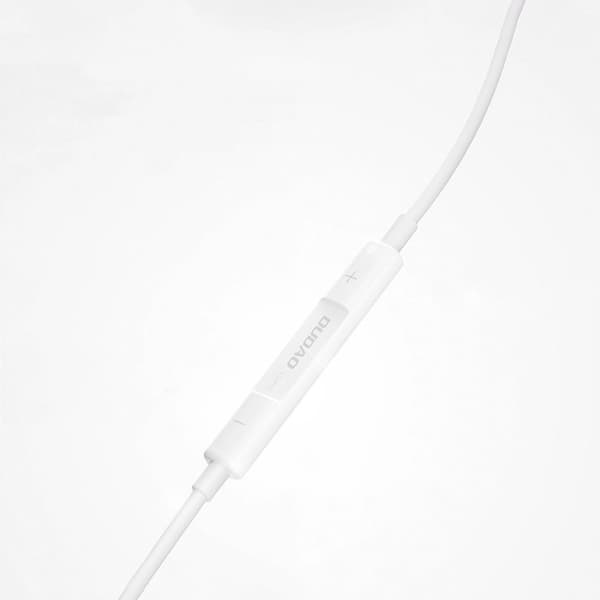 In-Ear-hovedtelefoner med lyn og fjernbetjening - hvid