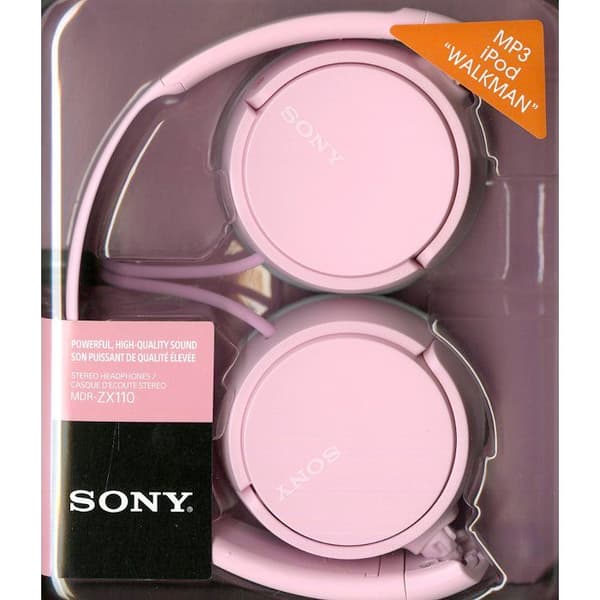 Bullerdämpande hörlurar - SONY - Modell med båge rosa - Vikt 120g - Mini-kontakt 3,5mm - NFC