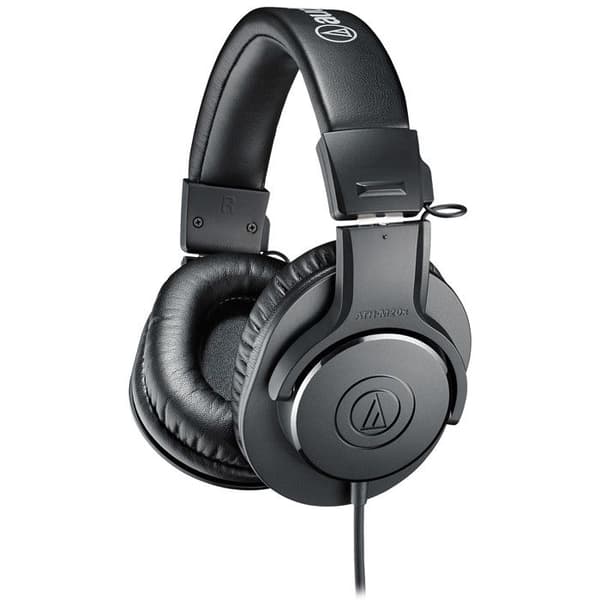 Studiohörlurar - AUDIO TECHNICA - ATH-M20x - Circumaural - Aktiv brusreducering - Svart
