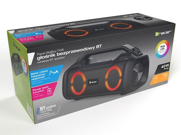 Tracer højttalere BigBoy TWS 40W bluetooth sort TRAGLO47343