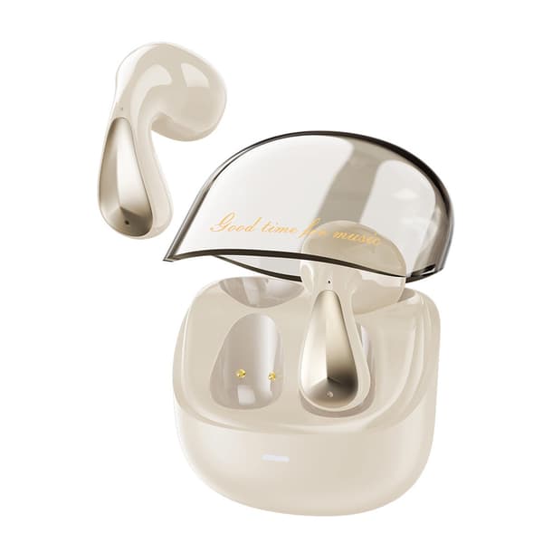 True Wireless Bluetooth headset med 13mm högtalare och USB-C laddning - Vit