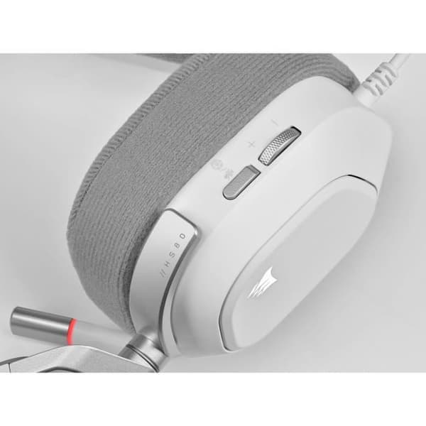 CORSAIR HS80 RGB USB Wired Gaming Headset 7.1 Surround Sound Rundstrålande mikrofon Vit