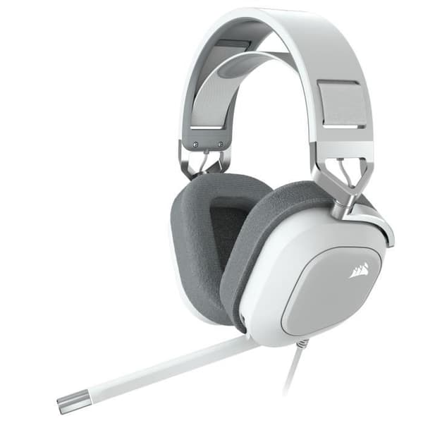 CORSAIR HS80 RGB USB Wired Gaming Headset 7.1 Surround Sound Rundstrålande mikrofon Vit