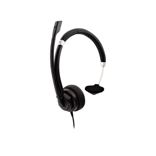 V7 Deluxe 3,5 mm monoheadset med mikrofon (DELUXE MONO HEADSET W/MIC - Deluxe Mono Headset) - 0662919106961