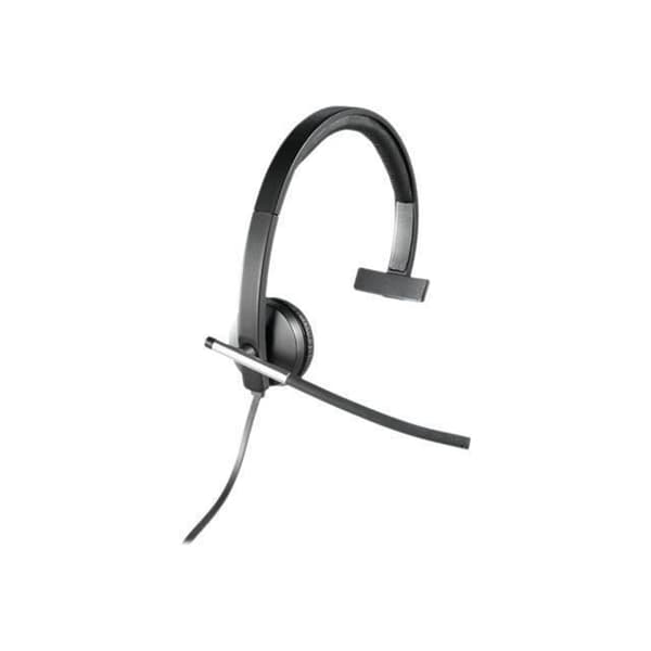 Logitech USB H650e Mono Headset - Kabelansluten med snabb åtkomstkontroll och flexibel mikrofonbom